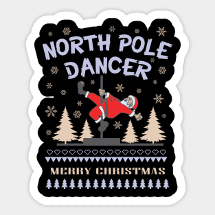 Ugly Christmas Pole Dance Santa Claus Dancing Dancer Sticker